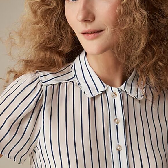 JCrew Stripe pleated skirt + Top , elevated Set Skirt size US 2 XS - Picture 5 of 13